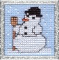 snowman mini cross stitch kit