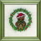 owl in wreath mini cross stitch kit