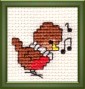 robin singing carols mini cross stitch kit